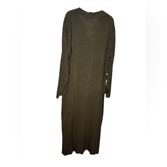 🌿 Vintage Chico’s Olive Green Button Front Maxi Shirt Dress Size XL 3 🌿 - Picture 5 of 5